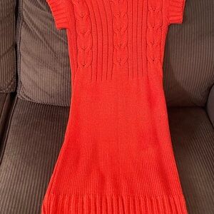 Bright Orange Turtleneck Sweater